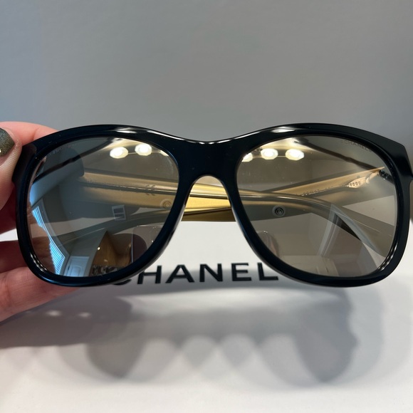 Authentic Chanel Gold Mirrored Sunglasses - Picture 10 of 12